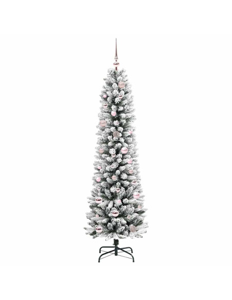 Albero di Natale artificiale con 150 LED Verde e bianco 150 cm