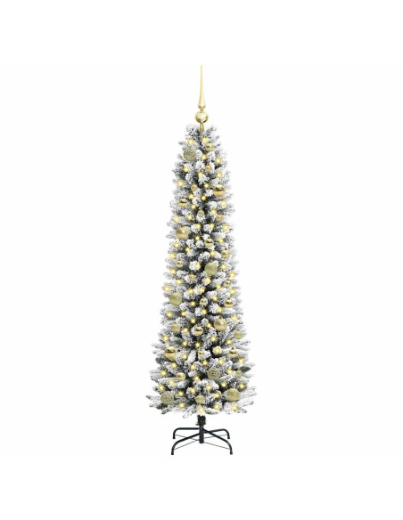 Albero di Natale artificiale con 150 LED Verde e bianco 150 cm