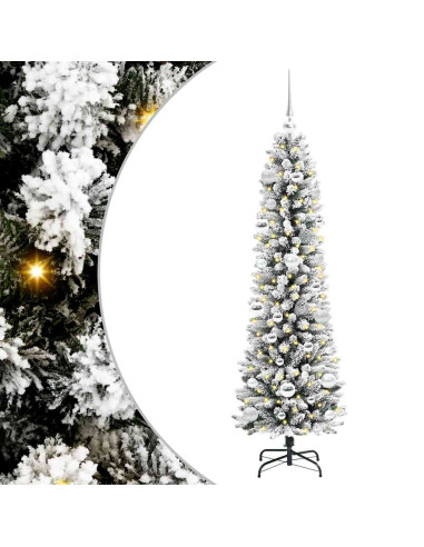 Albero di Natale artificiale con 150 LED Verde e bianco 150 cm