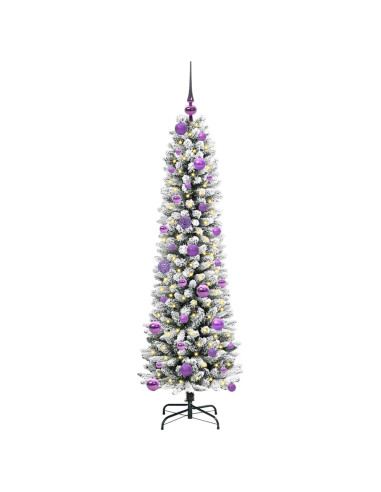 Albero di Natale artificiale con 150 LED Verde e bianco 150 cm