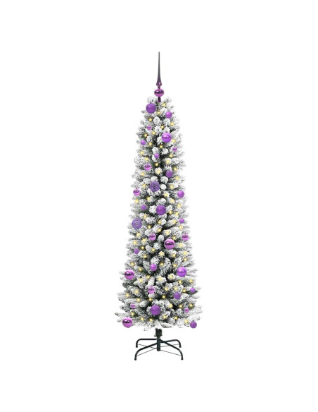 Albero di Natale artificiale con 150 LED Verde e bianco 150 cm