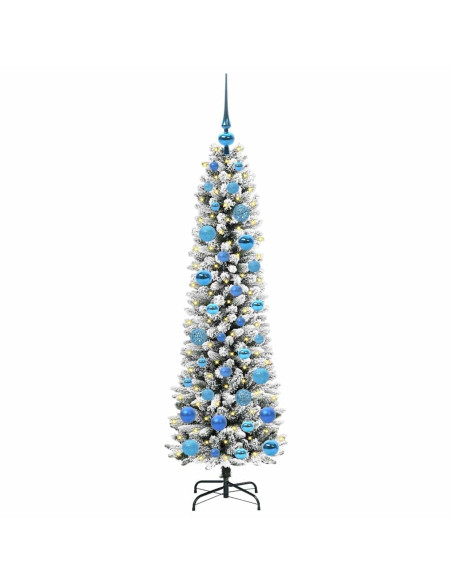 Albero di Natale artificiale con 150 LED Verde e bianco 150 cm