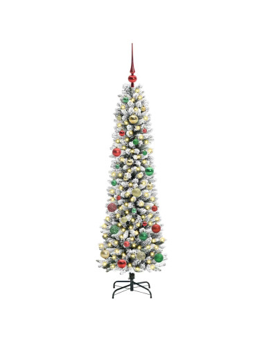 Albero di Natale artificiale con 150 LED Verde e bianco 150 cm