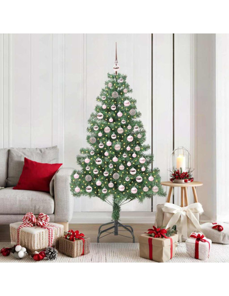 Albero di Natale con 300 LED con supporto Verde 180 cm PVC