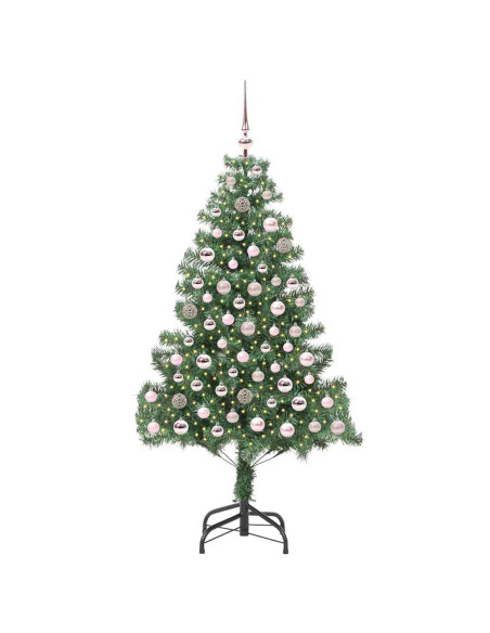 Albero di Natale con 300 LED con supporto Verde 180 cm PVC