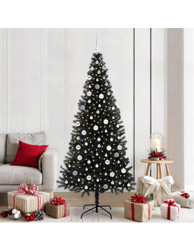 Albero di Natale con 300 LED con supporto Nero 210 cm PVC