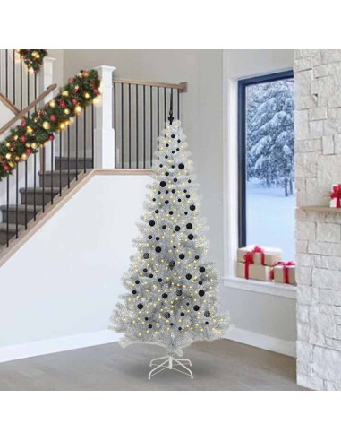 Albero di Natale con 300 LED con supporto Argento 240 cm PET