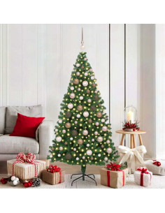 Albero di Natale artificiale con 300 LED Verde 180 cm 2