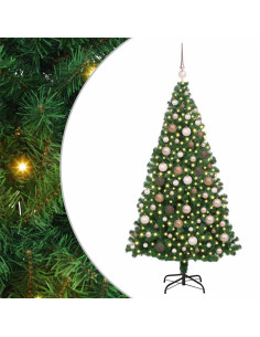 Albero di Natale artificiale con 300 LED Verde 180 cm 2