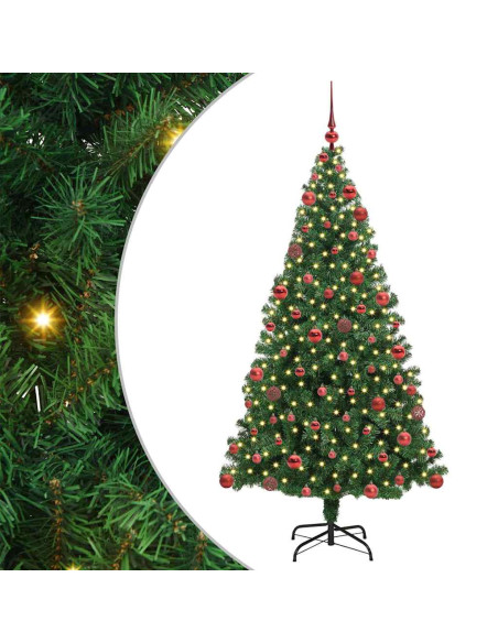 Albero di Natale artificiale con 300 LED Verde 180 cm