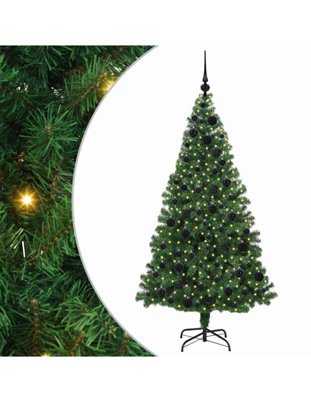 Albero di Natale artificiale con 300 LED Verde 180 cm