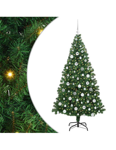Albero di Natale artificiale con 300 LED Verde 180 cm