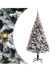 Albero di Natale artificiale con 150 LED Bianco 150 cm 2