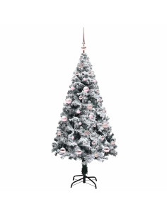 Albero di Natale artificiale con 150 LED Verde 150 cm 2