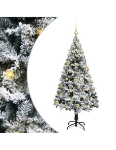 Albero di Natale artificiale con 150 LED Bianco 150 cm 2