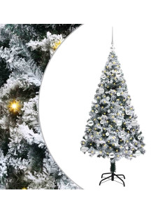 Albero di Natale artificiale con 150 LED Bianco 150 cm 2