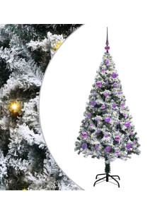 Albero di Natale artificiale con 150 LED Bianco 150 cm 2