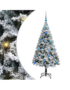 Albero di Natale artificiale con 150 LED Bianco 150 cm 2