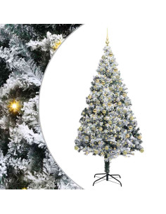 Albero di Natale artificiale con 300 LED Bianco 180 cm 2