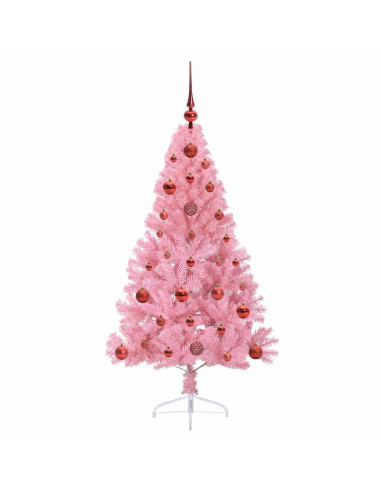 Albero di Natale artificiale con luci integrate Rosa 120 cm PVC