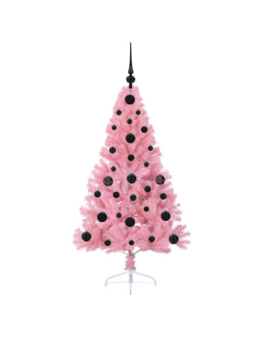 Albero di Natale artificiale con luci integrate Rosa 120 cm PVC