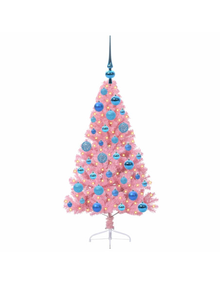 Albero di Natale artificiale con luci integrate Rosa 120 cm PVC