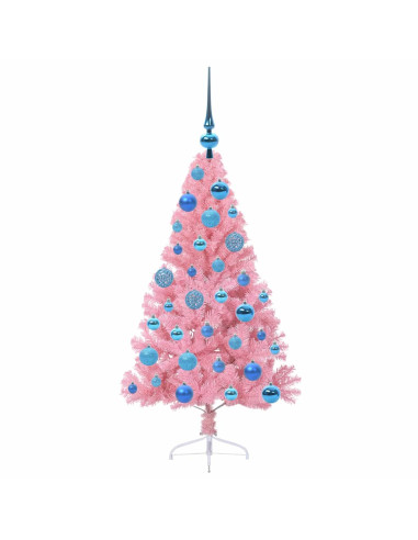 Albero di Natale artificiale con luci integrate Rosa 120 cm PVC