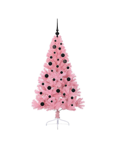 Albero di Natale artificiale con luci integrate Rosa 150 cm PVC