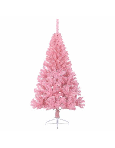 Albero di Natale artificiale con luci integrate Rosa 150 cm PVC
