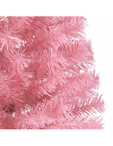 Albero di Natale artificiale con luci integrate Rosa 180 cm PVC