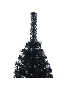 Albero di Natale artificiale con luci integrate Nero 120 cm PVC 2