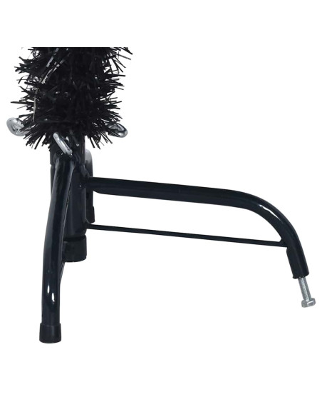 Albero di Natale artificiale con luci integrate Nero 120 cm PVC