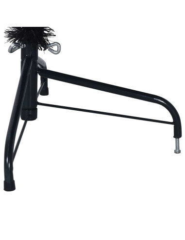 Albero di Natale artificiale con luci integrate Nero 180 cm PVC