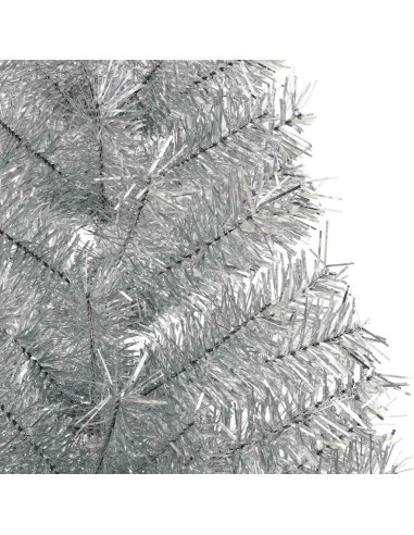Albero di Natale artificiale con luci integrate Argento 120 cm