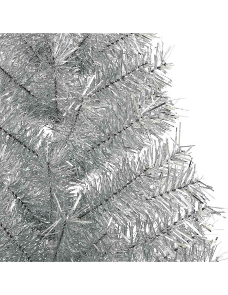 Albero di Natale artificiale con luci integrate Argento 150 cm