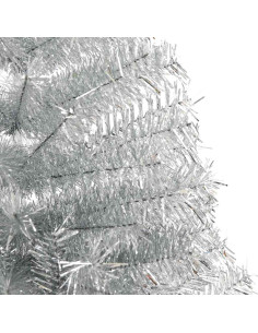 Albero di Natale artificiale con luci integrate Argento 210 cm 2