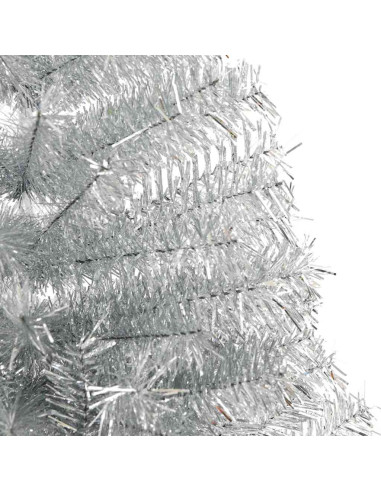 Albero di Natale artificiale con luci integrate Argento 210 cm