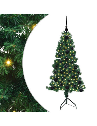 Albero di Natale Artificiale Angolare con 150 LED Verde 120 cm