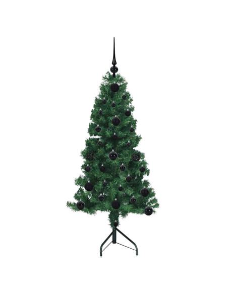 Albero di Natale Artificiale Angolare con 150 LED Verde 120 cm