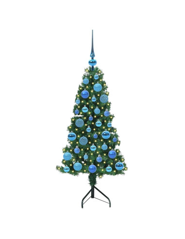 Albero di Natale Artificiale Angolare con 150 LED Verde 120 cm
