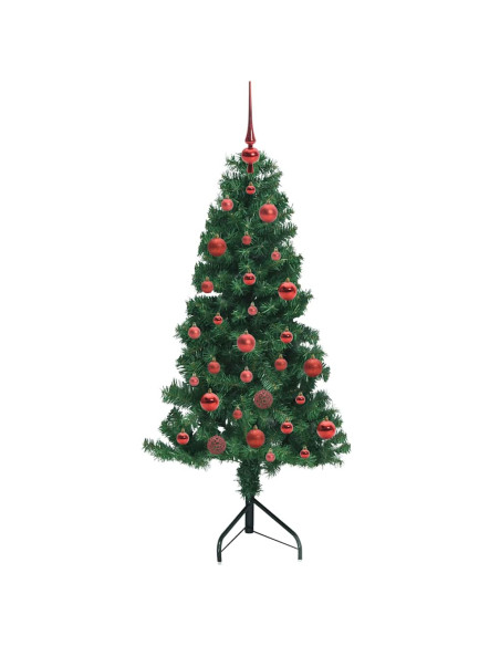 Albero di Natale Artificiale Angolare con 150 LED Verde 150 cm