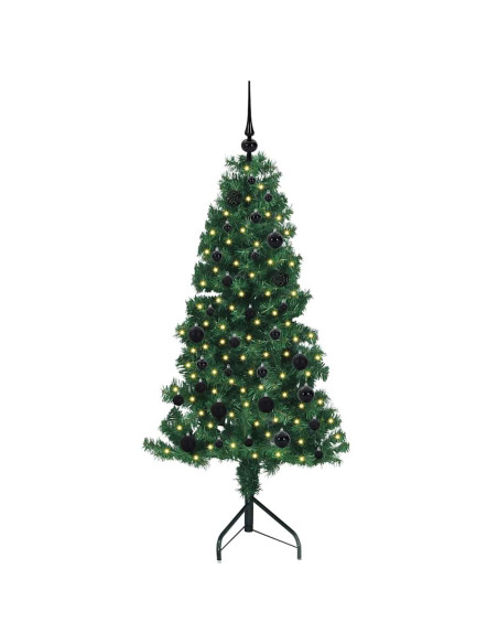 Albero di Natale Artificiale Angolare con 150 LED Verde 150 cm