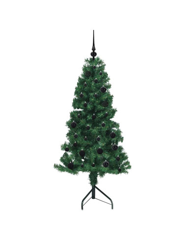 Albero di Natale Artificiale Angolare con 150 LED Verde 150 cm