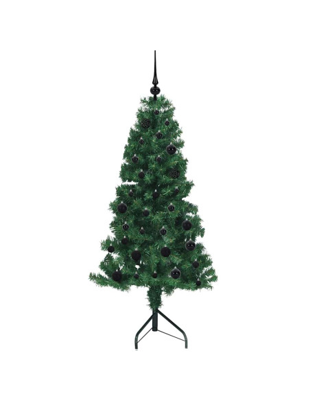 Albero di Natale Artificiale Angolare con 150 LED Verde 150 cm