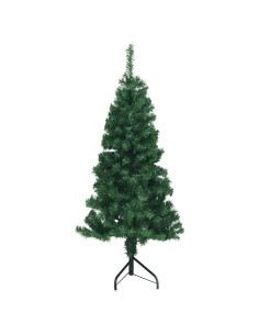 Albero di Natale Artificiale Angolare con 150 LED Verde 150 cm 2