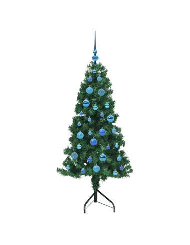 Albero di Natale Artificiale Angolare con 150 LED Verde 150 cm