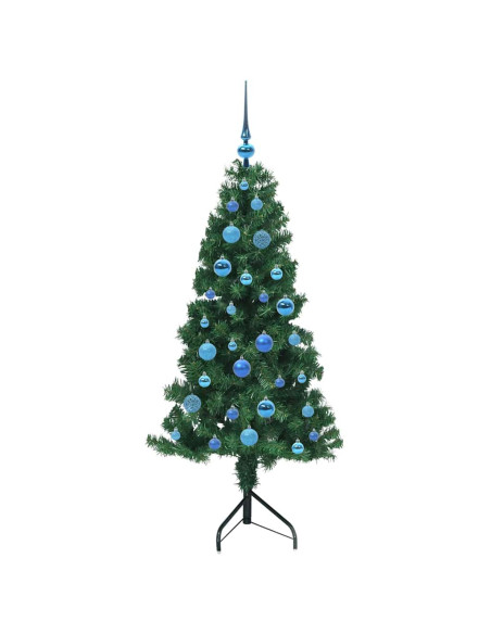 Albero di Natale Artificiale Angolare con 150 LED Verde 150 cm