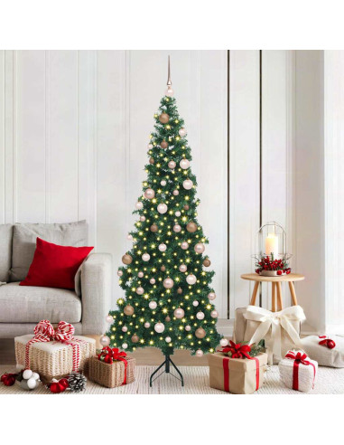 Albero di Natale Artificiale Angolare con 300 LED Verde 180 cm