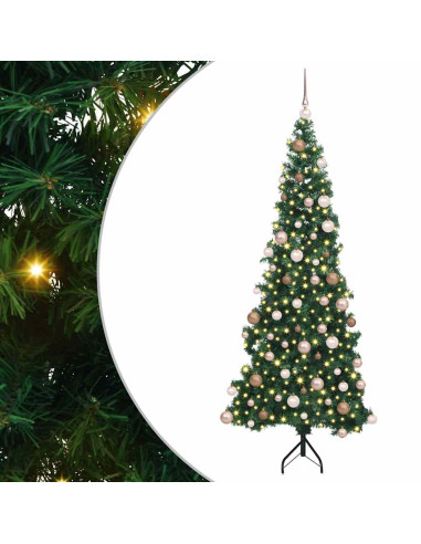 Albero di Natale Artificiale Angolare con 300 LED Verde 180 cm