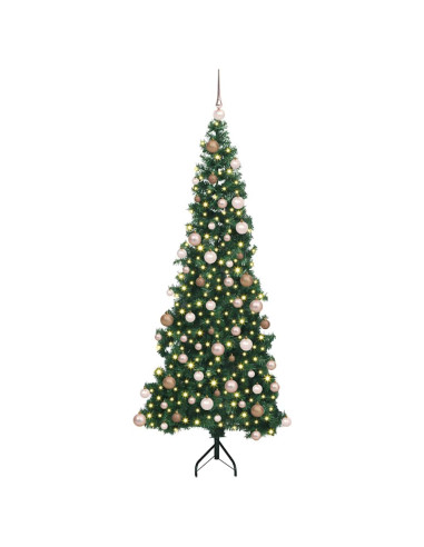 Albero di Natale Artificiale Angolare con 300 LED Verde 180 cm